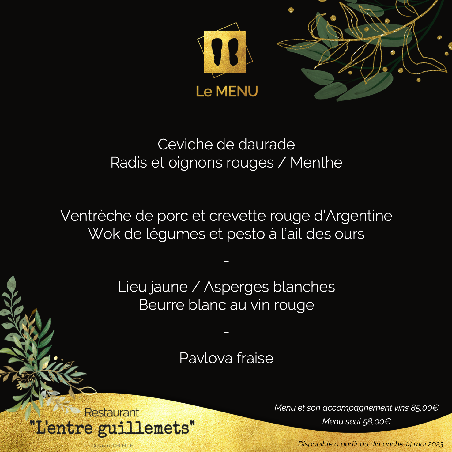 EG - facebook - MENU àpd dimanche 14 mai 2023